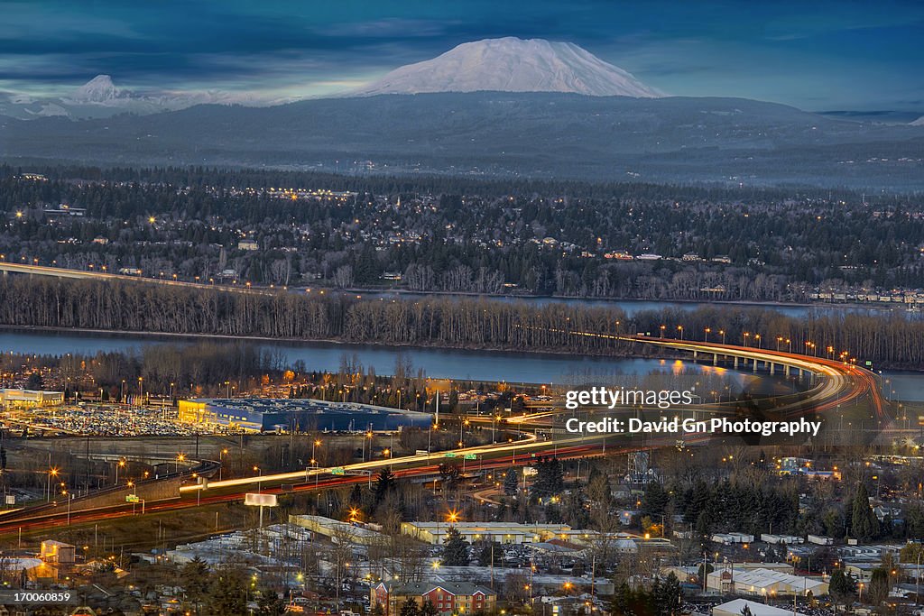 I-205 Interstate Freeway Blue Hour