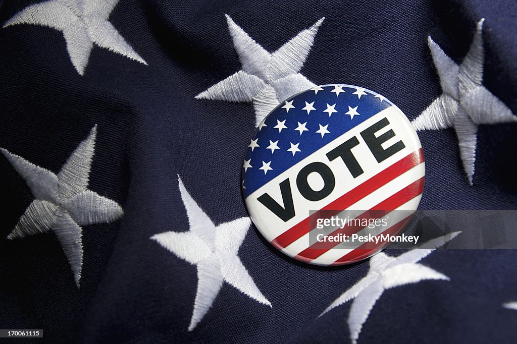 Votación elección de estrellas y rayas con bandera estadounidense