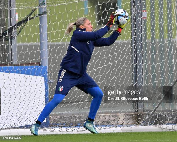 Roberta Aprile of Italian women's national team in action during Italy Women Training Session & Press Conference on September 25, 2023 in Castel di...
