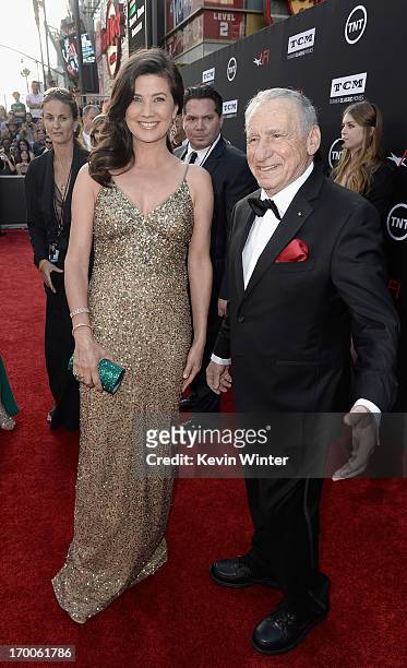 Actress Daphne Zuniga and honoree Mel Brooks attend the 41st AFI Life Achievement Award Honoring Mel Brooks at Dolby Theatre on June 6, 2013 in...