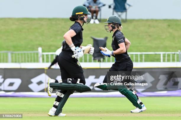Laura Wolvaardt, captain of South Africa and Anneke Bosch of South Africa during the ICC Women's Championship, 3rd ODI match between South Africa and...