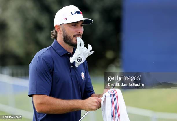 Max Homa of Team United States looks on from the practice area prior to the 2023 Ryder Cup at Marco Simone Golf Club on September 25, 2023 in Rome,...