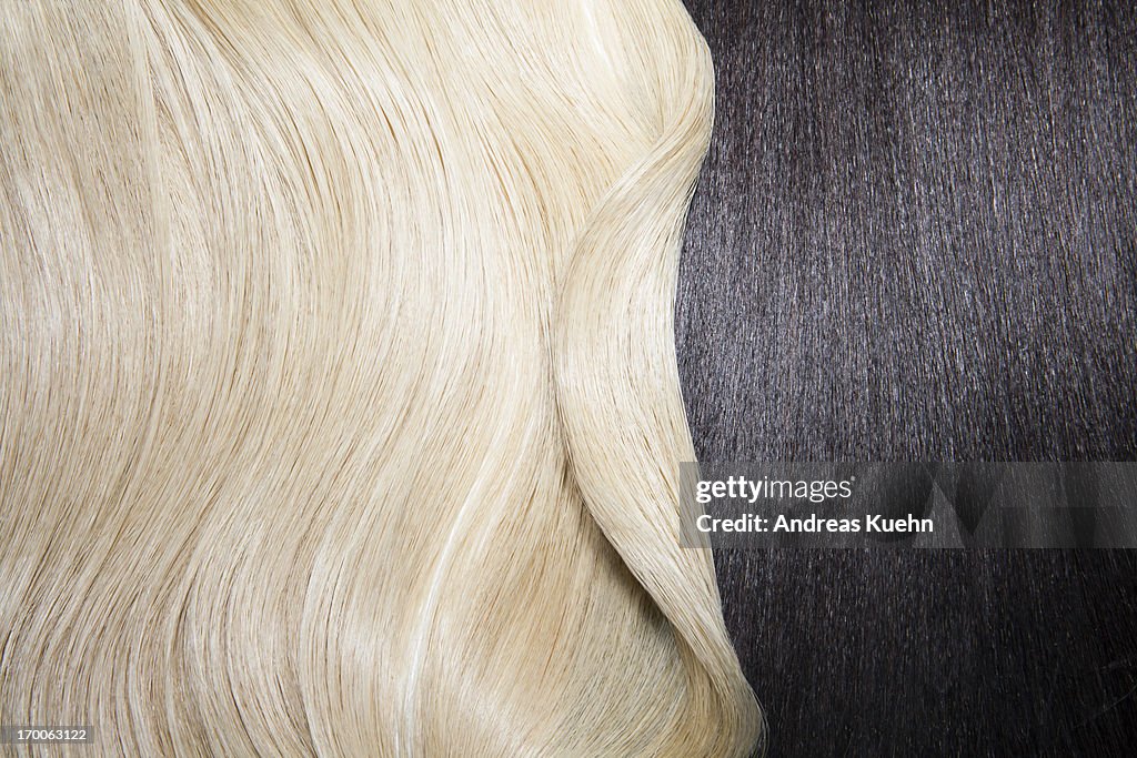 Still life of two different hair colors.