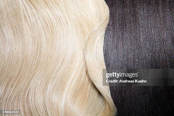 still life of two different hair colors. - blond stock pictures, royalty-free photos & images