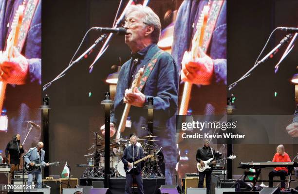 Eric Clapton performs onstage during Day 2 of Eric Clapton's Crossroads Guitar Festival at Crypto.com Arena on September 24, 2023 in Los Angeles,...