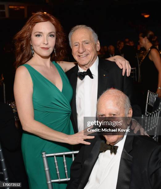 Actress Amy Yasbeck, honoree Mel Brooks, and actor Carl Reiner attend 41st AFI Life Achievement Award Honoring Mel Brooks at Dolby Theatre on June 6,...