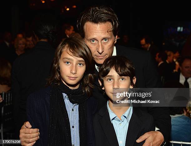 Actor Steven Weber with sons, Jack Weber and Alfie Weber attend 41st AFI Life Achievement Award Honoring Mel Brooks at Dolby Theatre on June 6, 2013...