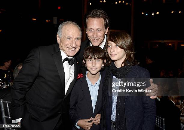 Honoree Mel Brooks and actor Steven Weber with sons, Alfie Weber and Jack Weber attend the 41st AFI Life Achievement Award Honoring Mel Brooks at...