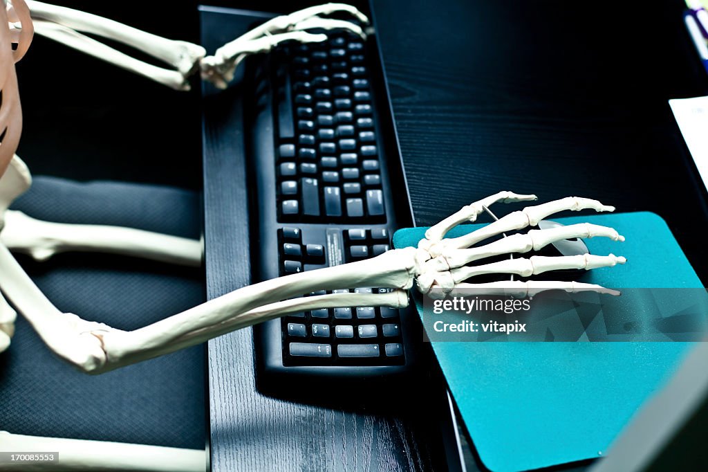 Busy worker on the computer