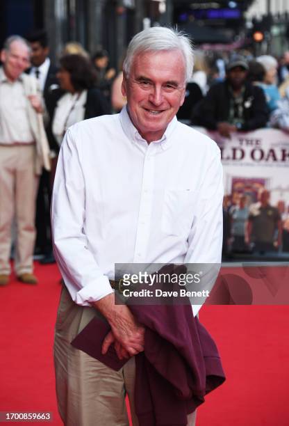 John McDonnell attends the London Premiere of "The Old Oak" at Vue West End on September 25, 2023 in London, England.