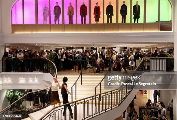 Dancers perform during the Uniqlo Opera Reopening as part of Paris Fashion Week on September 25, 2023 in Paris, France.