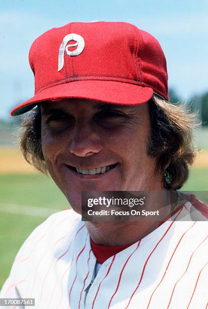 Pitcher Tug McGraw of the Philadelphia Phillies smiling in this portrait during Major League Baseball spring training circa 1978. McGraw played for...