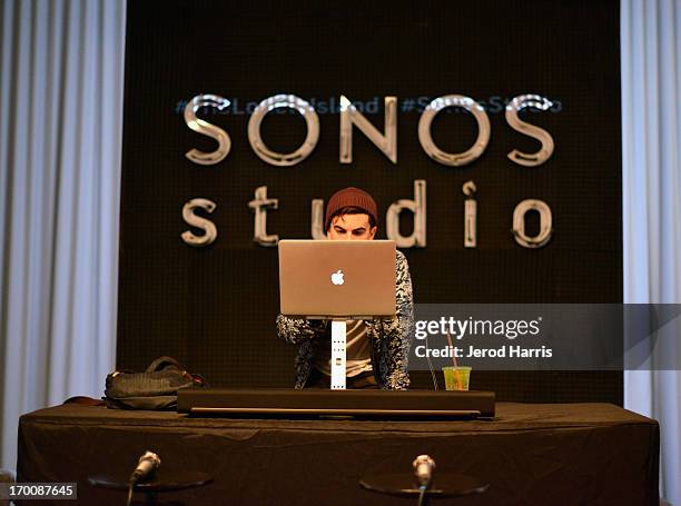 Asa Taccone, aka DJ Electric Guest, performs onstage at The Lonely Island "The Wack Album" release party at Sonos Studio on June 6, 2013 in Los...