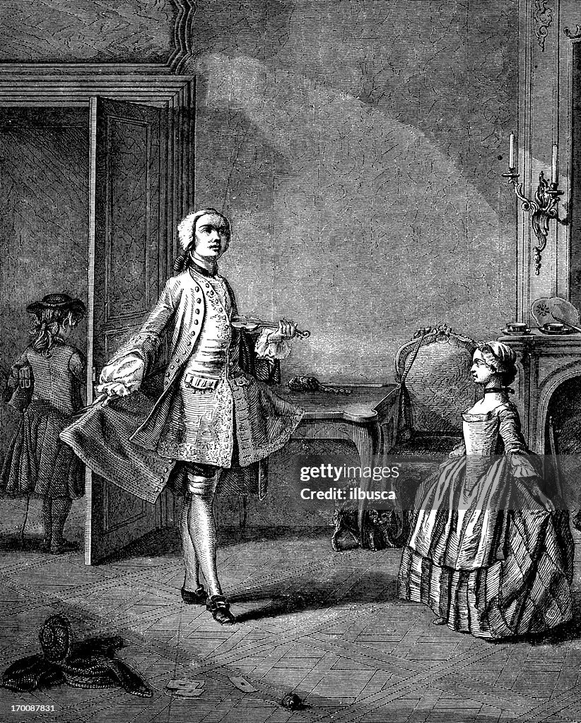 Antiguidade ilustração de minuet lição