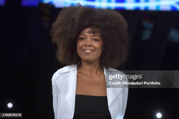 Italian singer Jasmine Rotolo attends the Tale E Quale TV Show Press Conference at Rai Studios. Rome , September 20th, 2023