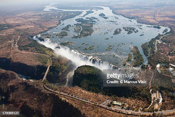 victoria falls from the air (explored jul 22 2012, - zambezi river stock pictures, royalty-free photos & images