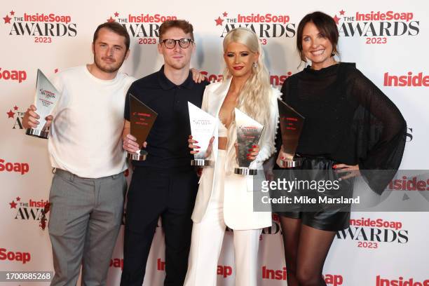 Max Bowden, Jamie Borthwick, Danielle Harold and Emma Barton with the Soap Superstar of the year award, Best Storyline, Best Actor and best Actress...