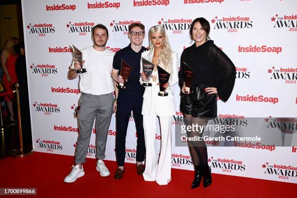 Max Bowden with the Soap Superstar of the Year Award, Jamie Borthwick with the Best Actor Award, Danielle Harold with the Best Storyline and est...