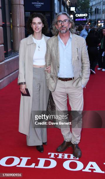 Guest and Steve Coogan attend the London Premiere of "The Old Oak" at Vue West End on September 25, 2023 in London, England.