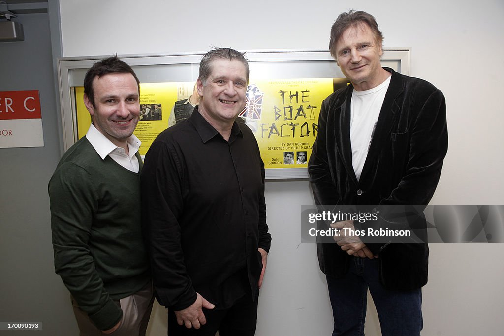 Actors Michael Condron, Dan Gordon, and Liam Neeson attend The Boat ...
