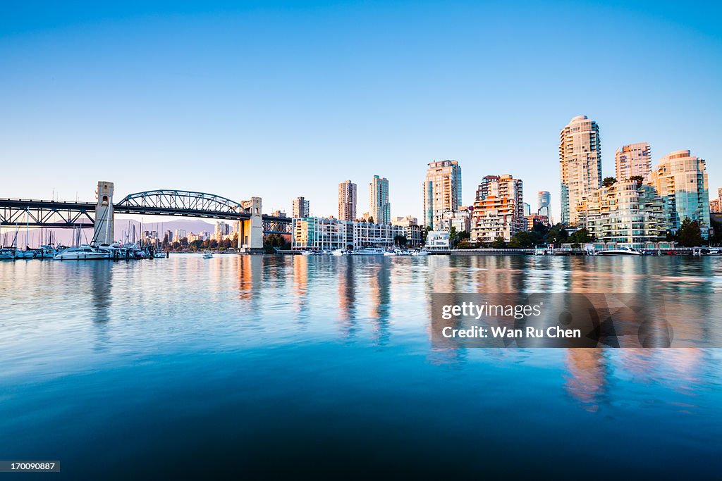 The Burrard bridge in Granville island