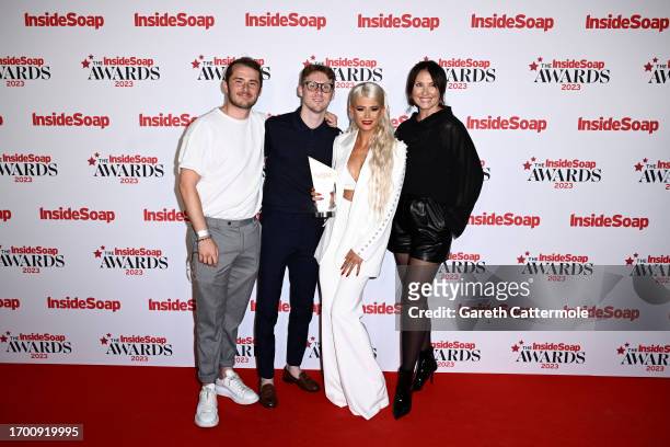 Max Bowden, Jamie Borthwick, Danielle Harold with the Best Soap Award and Emma Barton attend the Inside Soap Awards 2023 at Salsa! on September 25,...