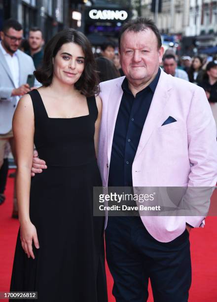 Ebla Mari and Dave Turner attend the London Premiere of "The Old Oak" at Vue West End on September 25, 2023 in London, England.