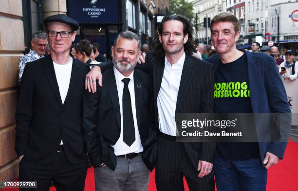 Trevor Fox, Colin Tait, Jordan Louis and Chris McGlade attend the London Premiere of "The Old Oak" at Vue West End on September 25, 2023 in London,...