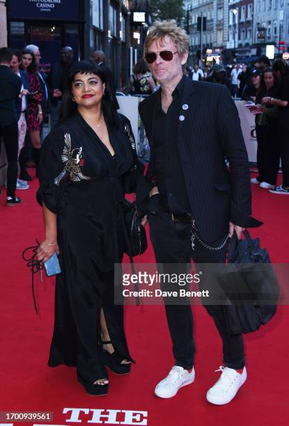 Sharuna Sagar and guest attend the London Premiere of "The Old Oak" at Vue West End on September 25, 2023 in London, England.