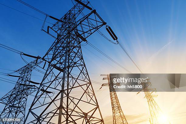 electric power - electric tower stock pictures, royalty-free photos & images
