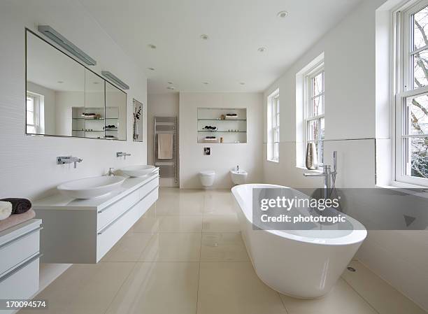 bright luxury bathroom - bidé bildbanksfoton och bilder