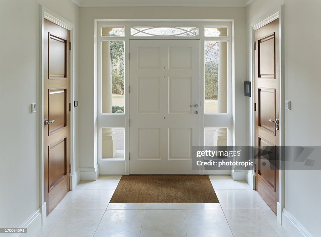 Front door entrance to grand house