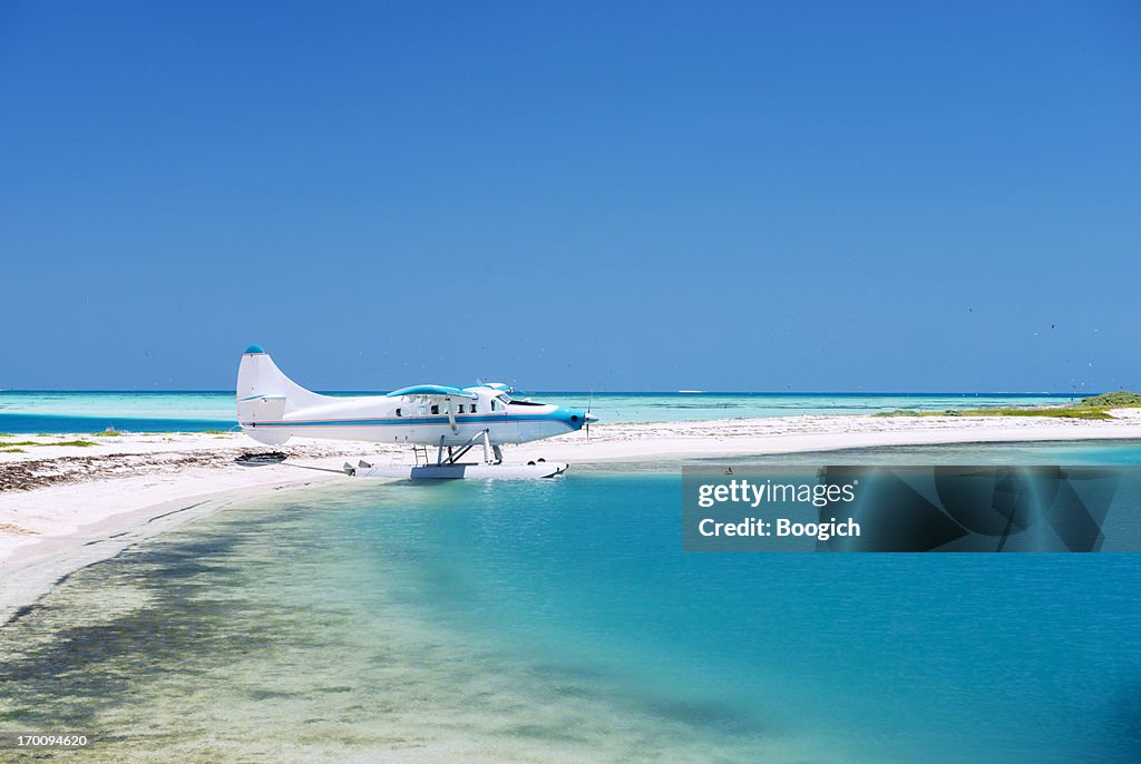 Sea Plane on a Tropical Island