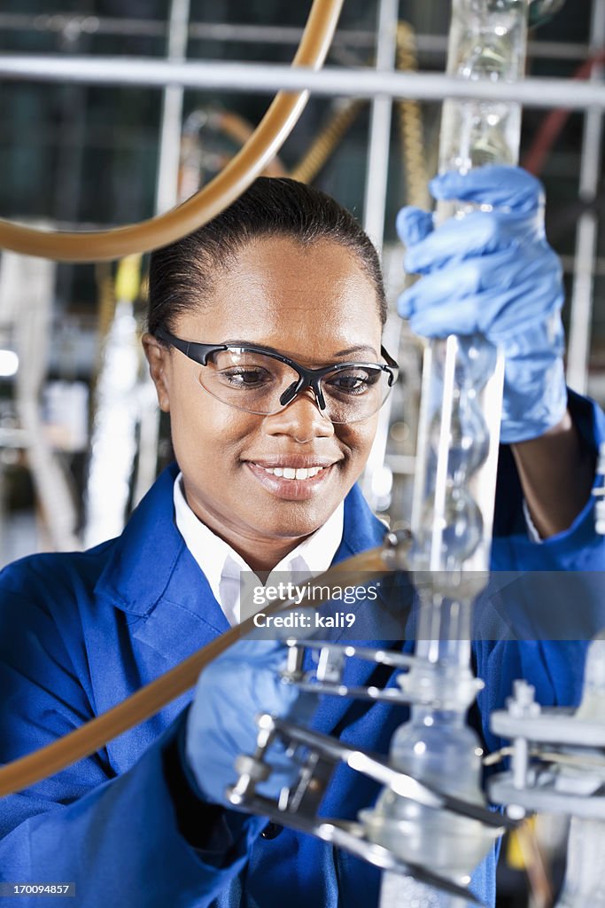 Worker in chemical plant