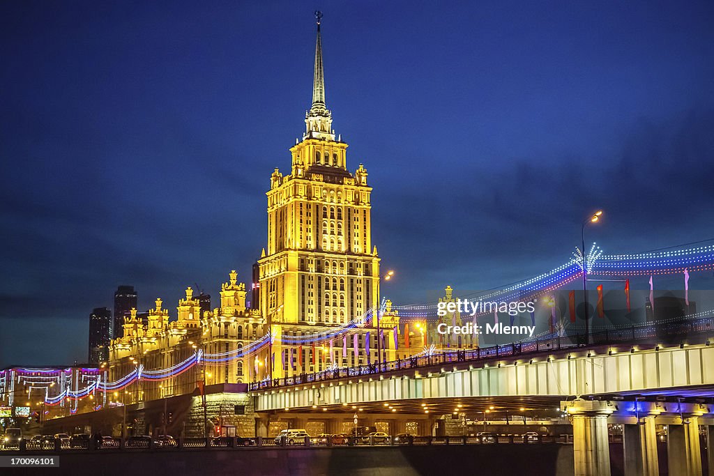 Città di notte di Mosca Russia