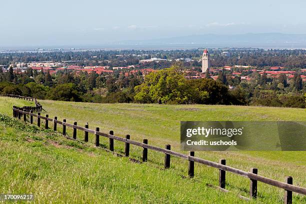 stanford university, hoover tower, palo alto and the south bay - stanford brown stock pictures, royalty-free photos & images