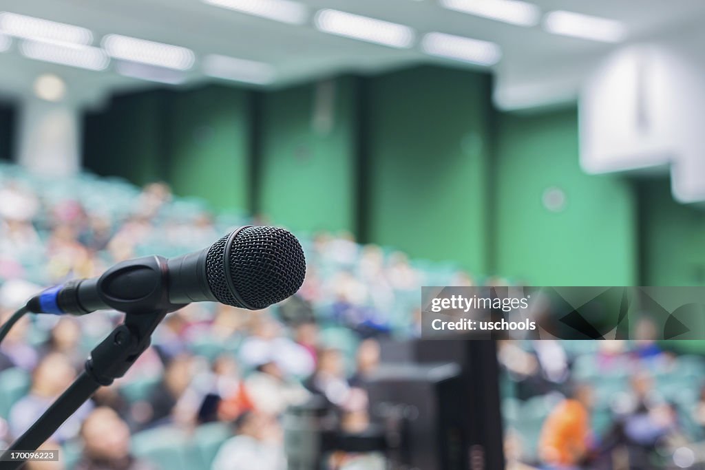 Microphone in front of people