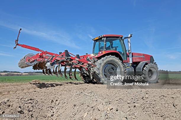 tractor and cultivator - harrow agricultural equipment stock pictures, royalty-free photos & images
