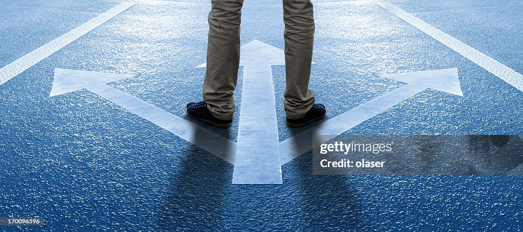 Boy/man about to make a decision