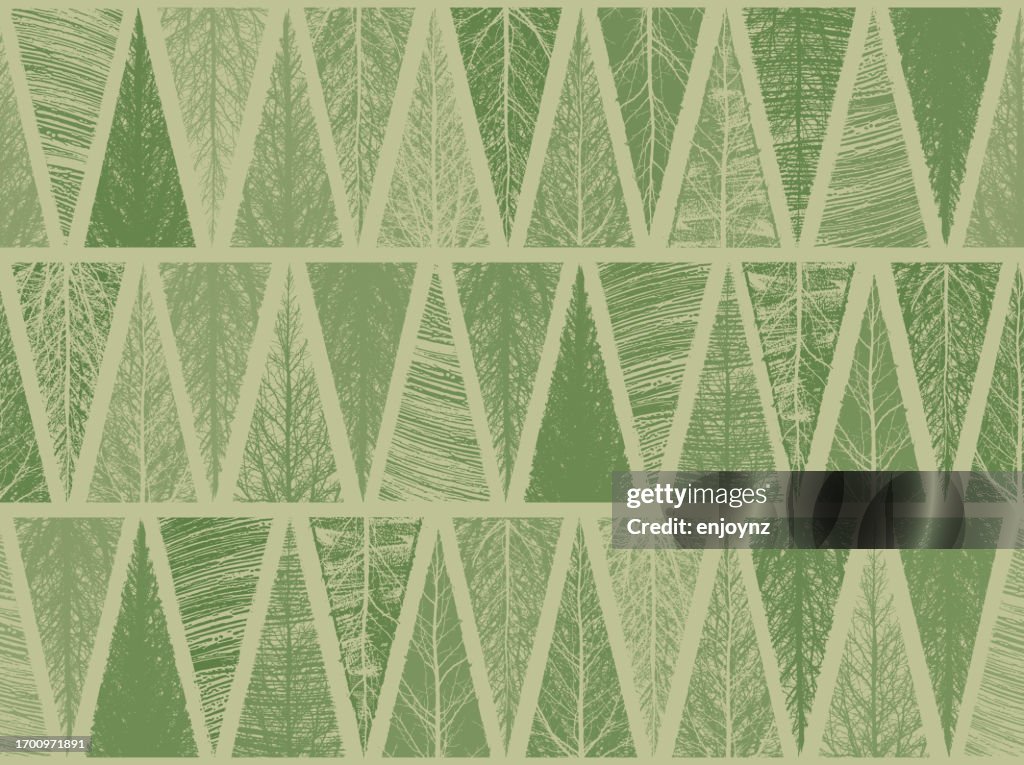 Seamless green Christmas trees pattern background