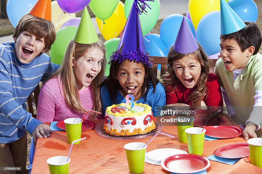 Children at birthday party