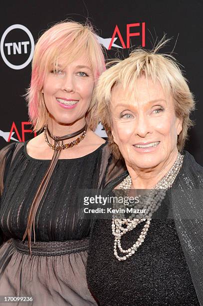 Dinah Englund and Actress Cloris Leachman attend AFI's 41st Life Achievement Award Tribute to Mel Brooks at Dolby Theatre on June 6, 2013 in...