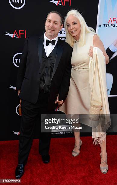 Producer Warren Zide and Tina Hillstrom attend AFI's 41st Life Achievement Award Tribute to Mel Brooks at Dolby Theatre on June 6, 2013 in Hollywood,...
