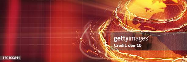 red globe banner - television news stock pictures, royalty-free photos & images