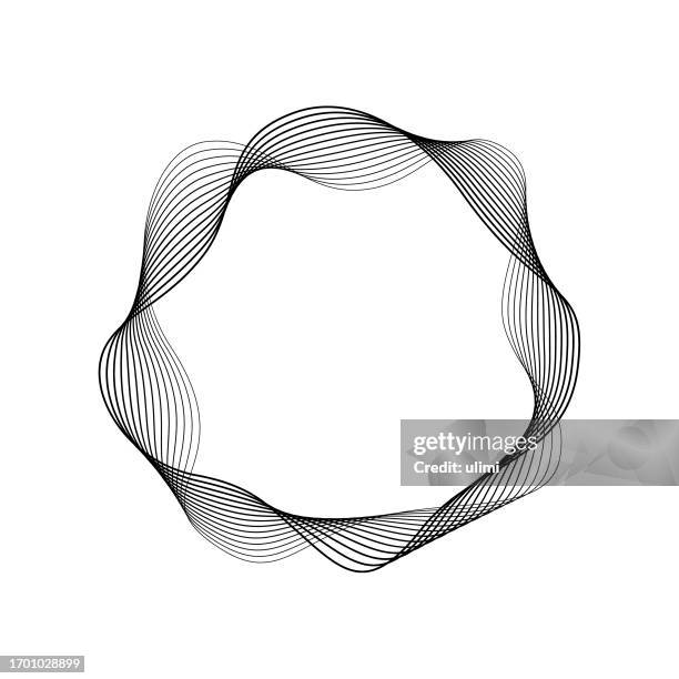 illustrations, cliparts, dessins animés et icônes de cadre aux lignes ondulées - illustration-au-trait-fin