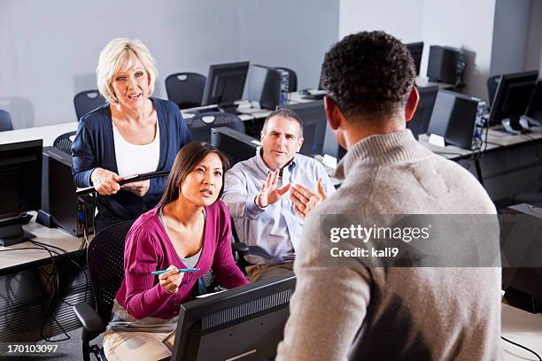Computer Training Confusion Confused Person In Front Of Computer Photos and Premium High Res ...