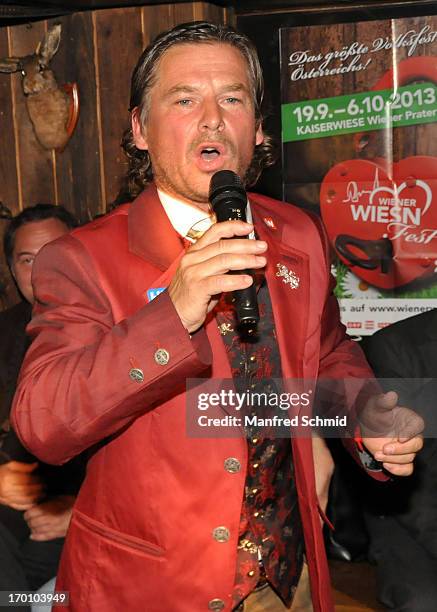 Frenkie Schinkels attends the beauty competition 'Miss Wiener Wiesn-Fest 2013' at Bettel-Alm on June 6, 2013 in Vienna, Austria.