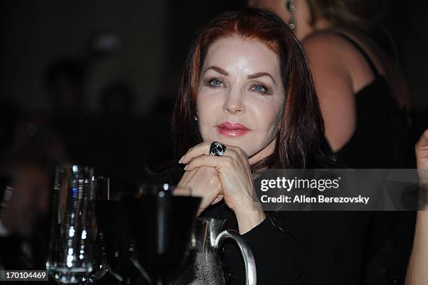 Priscilla Presley attends a Celebration of All Fathers' Gala Dinner with Andrea Bocelli at Paramount Studios on June 6, 2013 in Hollywood, California.