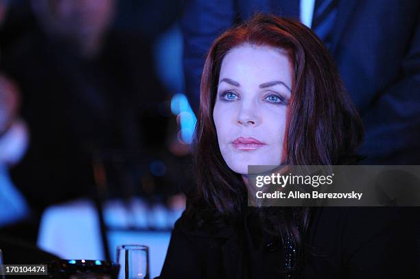 Priscilla Presley attends a Celebration of All Fathers' Gala Dinner with Andrea Bocelli at Paramount Studios on June 6, 2013 in Hollywood, California.