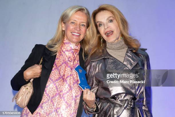 Cyrielle Clair and a guest attend the Pierre Cardin Womenswear Spring/Summer 2024 show as part of Paris Fashion Week on September 25, 2023 in Paris,...